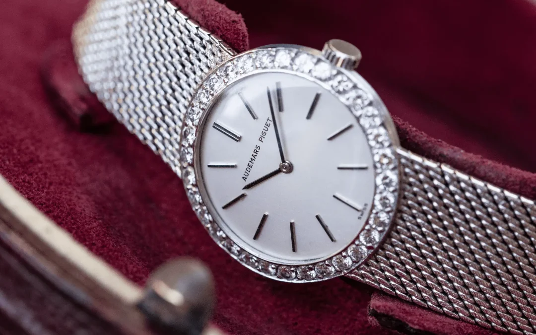 Audemars piguet automatic white gold diamond thin 1970