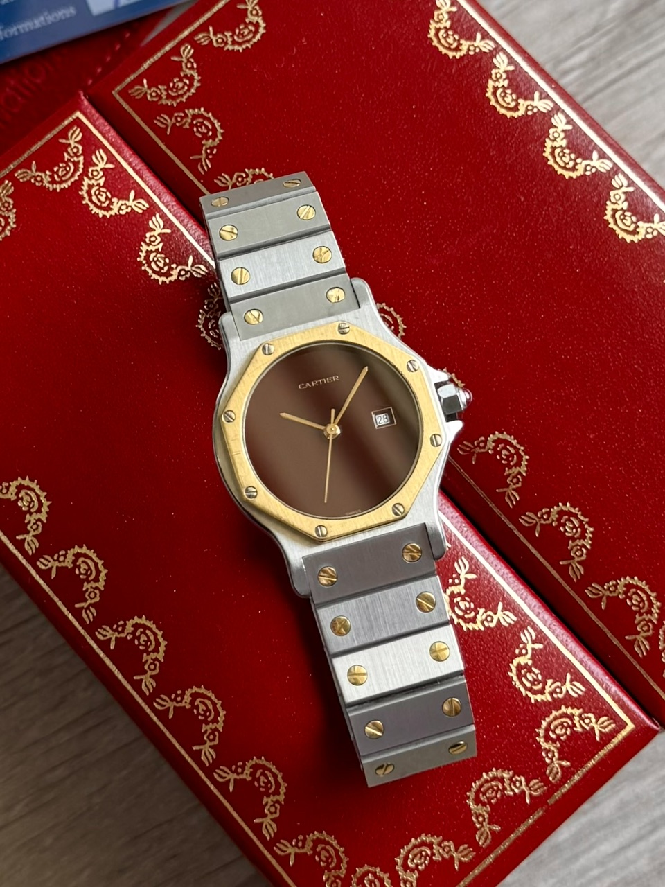 Cartier Santos 2966 Burgundy automatic